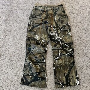 Manfinity Camo Cargo Pants Men's L 32x31 Green Tactical Streetwear Wide Leg